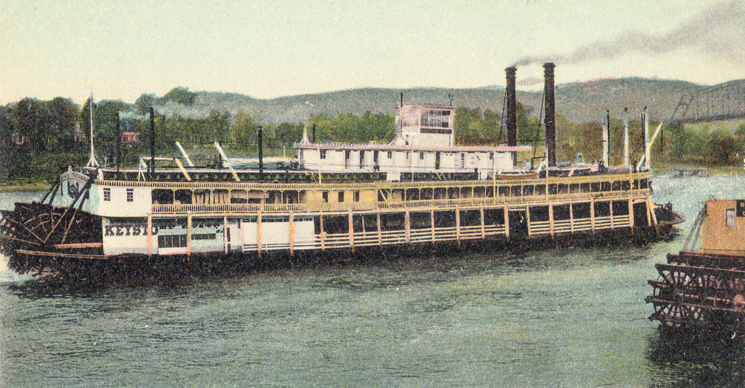A vintage postcard of the Keystone State at the Wheeling wharf. (Keith Norrington collection)