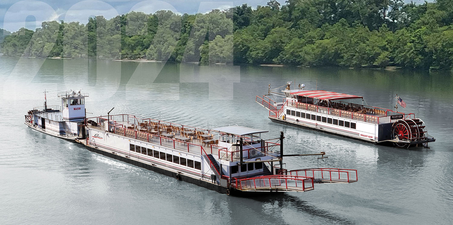 Publicity photo from Valley Gem Sternwheeler showing the recently added Major/Riviera on the left and the Valley Gem on the right.