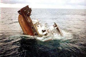 The mv. Deborah, sunk to form an artificial reef, June 24, 1999. (From the author’s collection)