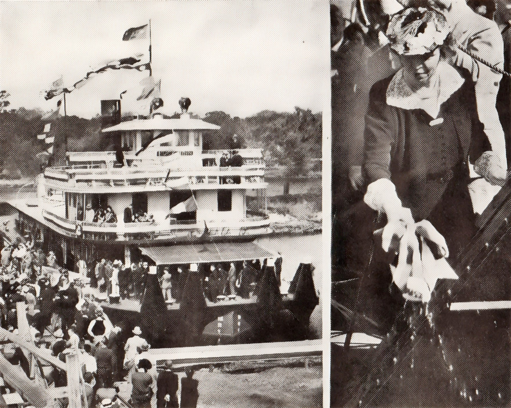 Christening of the Huck Finn at Slidell on March 14, 1939, from the March 25, 1939, issue of The Waterways Journal. (From the author’s collection)