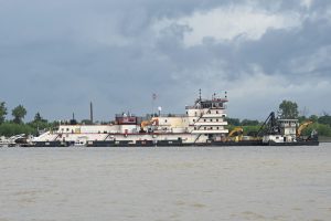 The Dredge Hurley works earlier this summer near Baton Rouge, La. (Photo courtesy of the New Orleans Engineer District)