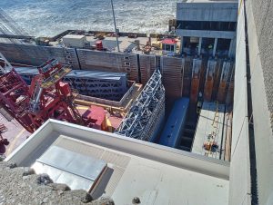 Slots are prepared and a new sill is completed before final installation of two new lift gates at Mel Price Lock and Dam. (Photo by David Murray)